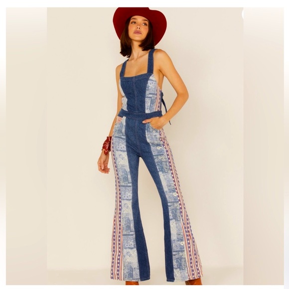 Free People Dallas Denim Jumpsuit